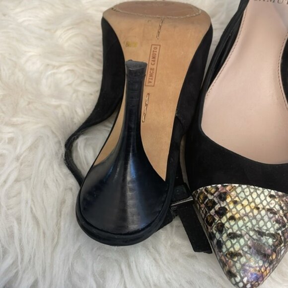 Vince Camuto Stanton Cap Toe Snake skin slingback heels - Picture 5 of 5